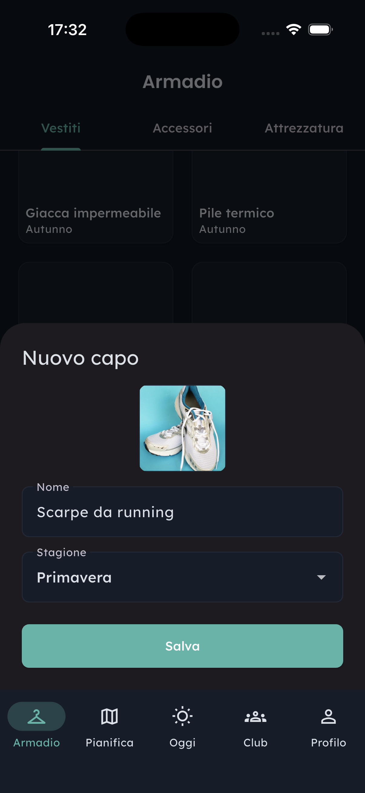 Riconoscimento fotografico di Fennec Hint con un capo identificato automaticamente